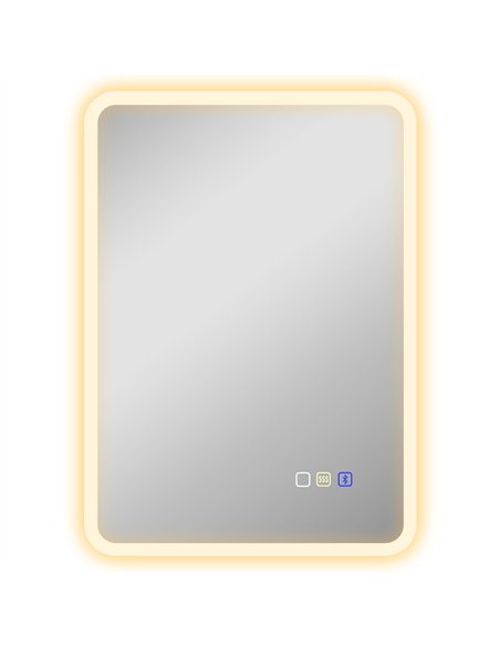 HOMCOM 50 x 70 cm Backlit Illuminated Bathroom Mirror with LED Lights and Bluetooth - Silver Tone - pic 161490 | FastDaddyshop