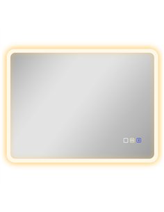 HOMCOM 60 x 80 cm Backlit Illuminated Bathroom Mirror with LED Lights and Bluetooth - Silver Tone