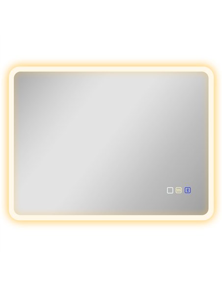HOMCOM 60 x 80 cm Backlit Illuminated Bathroom Mirror with LED Lights and Bluetooth - Silver Tone - pic 161499 | FastDaddyshop