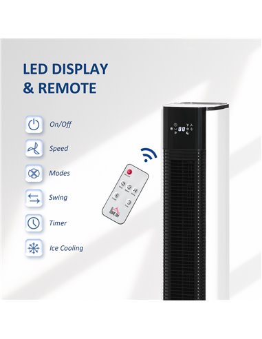 Homcom 42" Portable Air Cooler, Humidifier with 3 Modes, 3 Speed, Remote, Timer, Oscillating, White