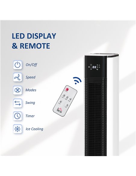 Homcom 42" Portable Air Cooler, Humidifier with 3 Modes, 3 Speed, Remote, Timer, Oscillating, White - pic 16150 | FastDaddyshop