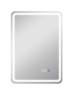 HOMCOM 50 x 70 cm Bluetooth LED Bathroom Mirror with Anti-Fog - Silver Tone