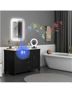 HOMCOM 50 x 70 cm Bluetooth LED Bathroom Mirror with Anti-Fog - Silver Tone 2