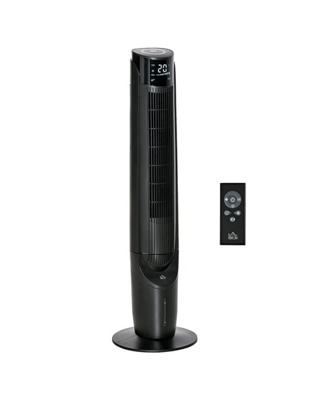 Homcom 42" Ice Cooling Tower Fan, Evaporative Air Cooler Unit with 4 Modes, 3 Speed, Remote, Timer, Oscillating, Black - pic 16156 | FastDaddyshop