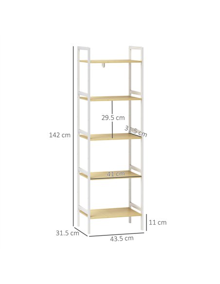 HOMCOM Five-Tier Bamboo Adjustable Shelf Storage Unit - pic 161564 | FastDaddyshop