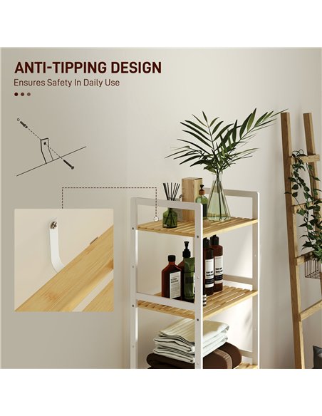 HOMCOM Five-Tier Bamboo Adjustable Shelf Storage Unit - pic 161567 | FastDaddyshop