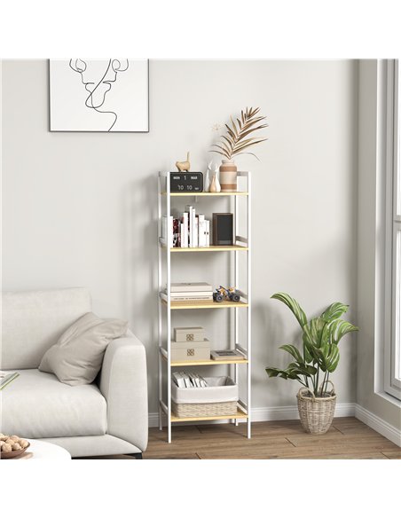 HOMCOM Five-Tier Bamboo Adjustable Shelf Storage Unit - pic 161569 | FastDaddyshop