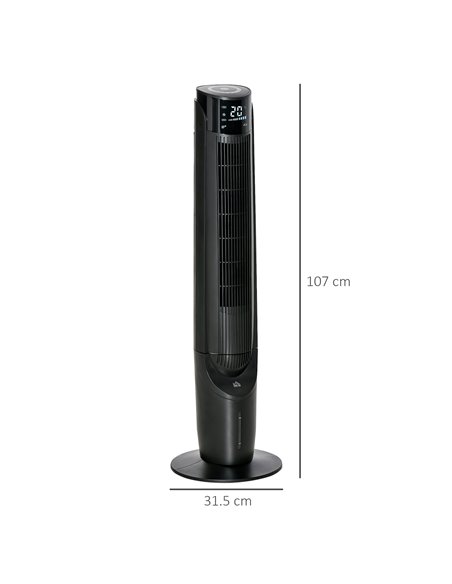 Homcom 42" Ice Cooling Tower Fan, Evaporative Air Cooler Unit with 4 Modes, 3 Speed, Remote, Timer, Oscillating, Black - pic 16157 | FastDaddyshop