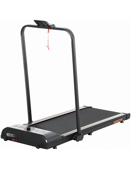 HOMCOM Foldable Walking Treadmill, with LED Display and Wheels, for Home, Office, Fitness Studio, Orange - pic 161598 | FastDaddyshop