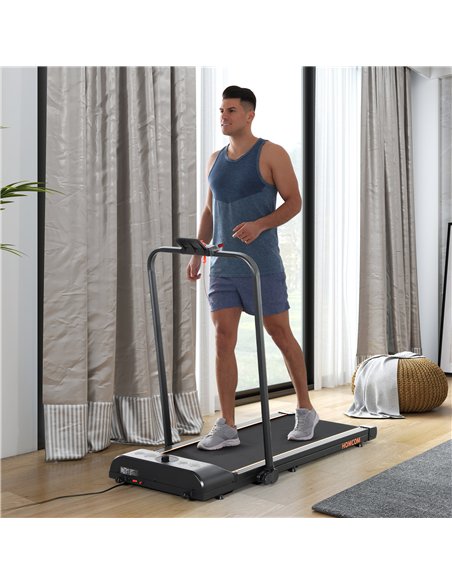 HOMCOM Foldable Walking Treadmill, with LED Display and Wheels, for Home, Office, Fitness Studio, Orange - pic 161599 | FastDaddyshop