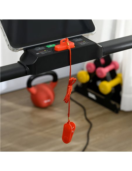 HOMCOM Foldable Walking Treadmill, with LED Display and Wheels, for Home, Office, Fitness Studio, Orange - pic 161605 | FastDaddyshop
