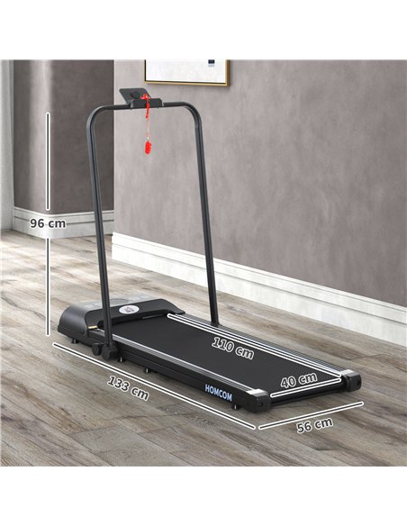 HOMCOM Foldable Walking Treadmill, with LED Display and Wheels, for Home, Office, Gym, Blue - pic 161609 | FastDaddyshop