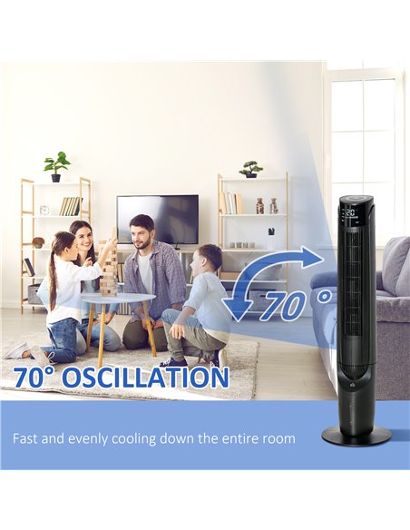 HOMCOM 42" Ice Cooling Tower Fan, Water Conditioner Evaporative Air Cooler Unit with 4 Modes, 3 Speed, Remote Control, Oscillati - pic 16161 | FastDaddyshop
