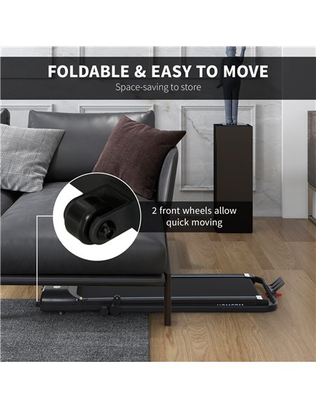 HOMCOM Foldable Walking Treadmill, with LED Display and Wheels, for Home, Office, Gym, Blue - pic 161610 | FastDaddyshop