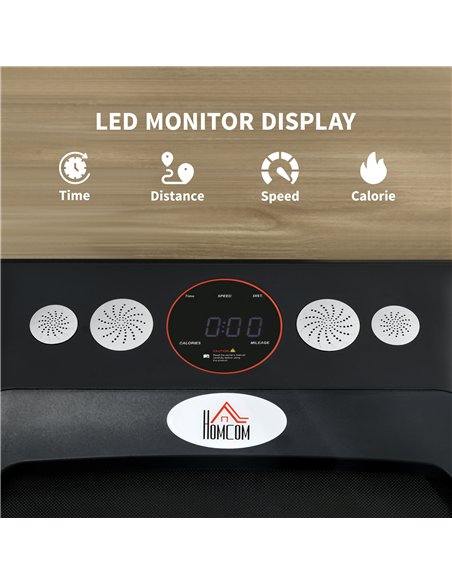 HOMCOM Foldable Walking Treadmill, with LED Display and Wheels, for Home, Office, Gym, Blue - pic 161611 | FastDaddyshop