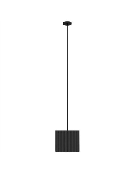 HOMCOM Linen Pendant Light, Modern Wave Ceiling Light Shade, E27 Lampshade for Living Room, Bedroom, Kitchen, Hallway, Black - pic 161616 | FastDaddyshop