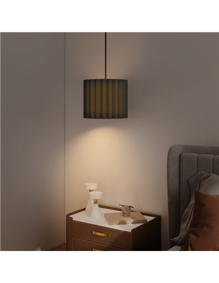 HOMCOM Linen Pendant Light, Modern Wave Ceiling Light Shade, E27 Lampshade for Living Room, Bedroom, Kitchen, Hallway, Black - pic 161623 | FastDaddyshop