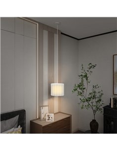HOMCOM Linen Pendant Light, Modern Wave Ceiling Light Shade, E27 Lampshade for Living Room, Bedroom, Kitchen, Hallway, White 2