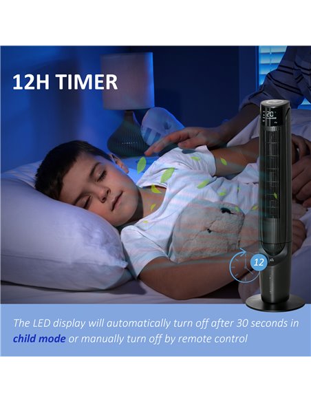 Homcom 42" Ice Cooling Tower Fan, Evaporative Air Cooler Unit with 4 Modes, 3 Speed, Remote, Timer, Oscillating, Black - pic 16163 | FastDaddyshop