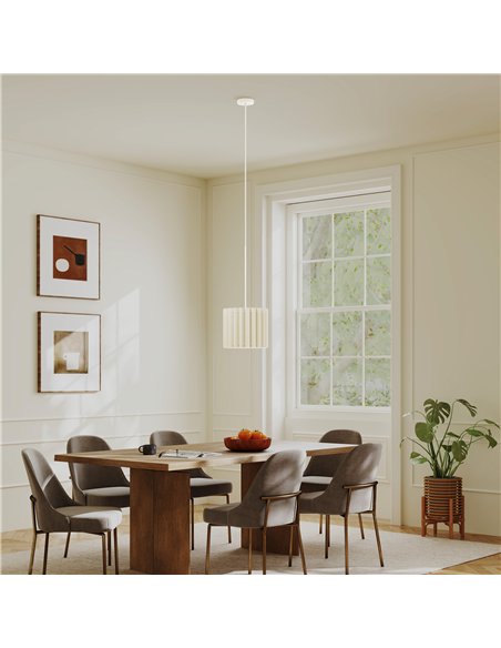 HOMCOM Linen Pendant Light, Modern Wave Ceiling Light Shade, E27 Lampshade for Living Room, Bedroom, Kitchen, Hallway, White - pic 161631 | FastDaddyshop