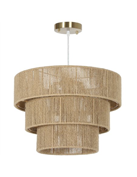 HOMCOM Hemp Rope Ceiling Light, 3-Layer Boho Pendant Light, E14 Vintage Ceiling Lamp Fixtures for Living Room, Bedroom, Kitchen, - pic 161634 | FastDaddyshop