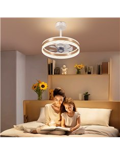 HOMCOM Ceiling Fan with LED Light and Remote - Gold Tone 2