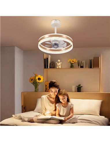 HOMCOM Ceiling Fan with LED Light and Remote - Gold Tone