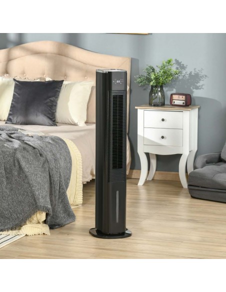 Homcom 42" Portable Air Cooler, Humidifier with 3 Modes, 3 Speed, Remote, Timer, Oscillating, Black - pic 16166 | FastDaddyshop