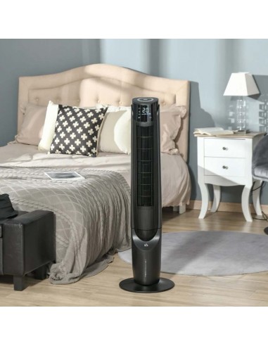 Homcom 42" Ice Cooling Tower Fan, Evaporative Air Cooler Unit with 4 Modes, 3 Speed, Remote, Timer, Oscillating, Black