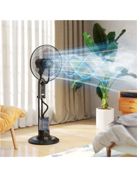 HOMCOM Pedestal Fan with Water Mist Spray, Spray Misting Fan with 70° Oscillation, Tilt Head, 3 Speeds, 3 Modes, Adjustable Mist - pic 161689 | FastDaddyshop