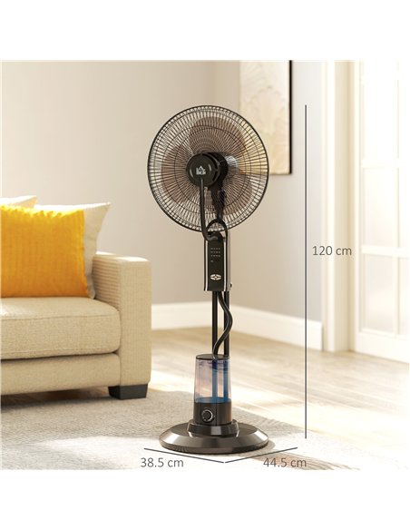 HOMCOM Pedestal Fan with Water Mist Spray, Spray Misting Fan with 70° Oscillation, Tilt Head, 3 Speeds, 3 Modes, Adjustable Mist - pic 161690 | FastDaddyshop