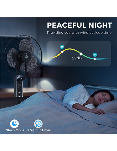 HOMCOM Pedestal Fan with Water Mist Spray, Spray Misting Fan with 70° Oscillation, Tilt Head, 3 Speeds, 3 Modes, Adjustable Mist - pic 161694 | FastDaddyshop