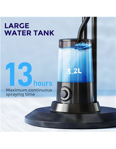 HOMCOM Pedestal Fan with Water Mist Spray, Spray Misting Fan with 70° Oscillation, Tilt Head, 3 Speeds, 3 Modes, Adjustable Mist