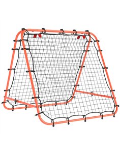 HOMCOM Double Sided Football Rebounder Net, Football Rebound Goal with Five Adjustable Angles, Orange