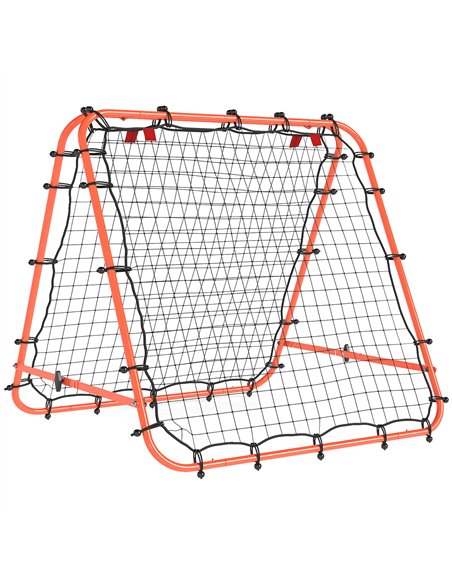 HOMCOM Double Sided Football Rebounder Net, Football Rebound Goal with Five Adjustable Angles, Orange - pic 161697 | FastDaddyshop