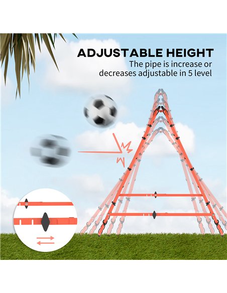 HOMCOM Double Sided Football Rebounder Net, Football Rebound Goal with Five Adjustable Angles, Orange - pic 161700 | FastDaddyshop