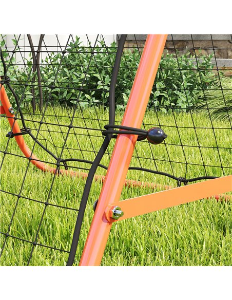 HOMCOM Double Sided Football Rebounder Net, Football Rebound Goal with Five Adjustable Angles, Orange - pic 161705 | FastDaddyshop