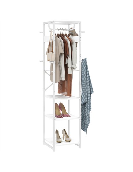 HOMCOM Multi-Storage Clothes Rack - White - pic 161724 | FastDaddyshop