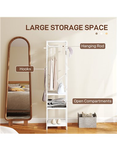 HOMCOM Multi-Storage Clothes Rack - White