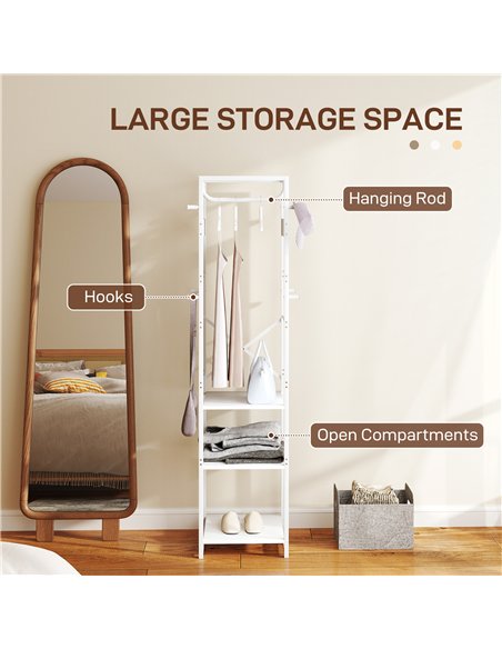 HOMCOM Multi-Storage Clothes Rack - White - pic 161727 | FastDaddyshop
