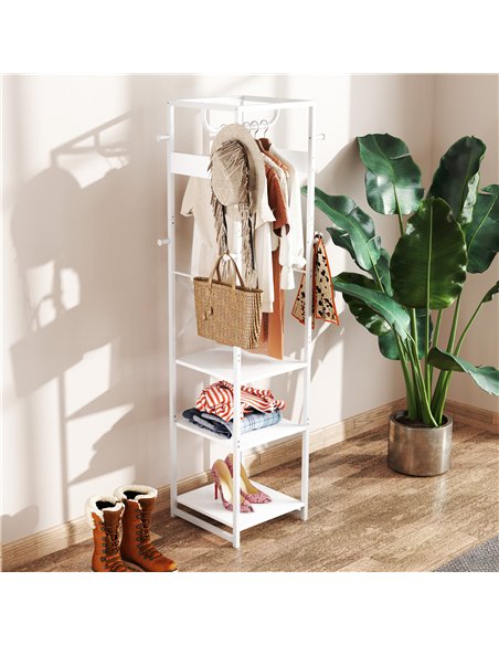HOMCOM Multi-Storage Clothes Rack - White - pic 161730 | FastDaddyshop