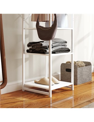 HOMCOM Multi-Storage Clothes Rack - White
