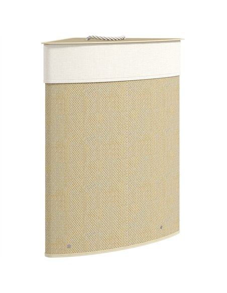 HOMCOM Bamboo Laundry Basket with Lid, 55L Corner Laundry Hamper with Removable Washable Liner Bag, Bathroom Triangle Washing Ba - pic 161760 | FastDaddyshop