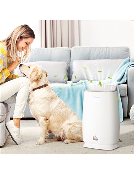 Homcom Quiet Air Purifiers with 3-Stage Carbon HEPA Filtration System, Air Monitor, Timer - pic 16177 | FastDaddyshop