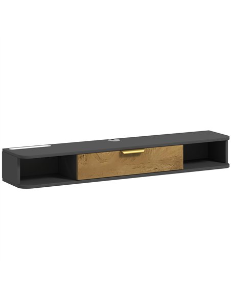 HOMCOM 120 cm Floating TV Stand with Storage - Charcoal Grey - pic 161778 | FastDaddyshop