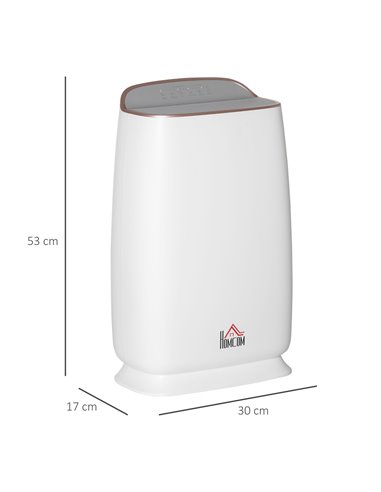 Homcom Quiet Air Purifiers with 3-Stage Carbon HEPA Filtration System, Air Monitor, Timer