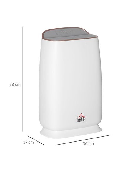 Homcom Quiet Air Purifiers with 3-Stage Carbon HEPA Filtration System, Air Monitor, Timer - pic 16178 | FastDaddyshop