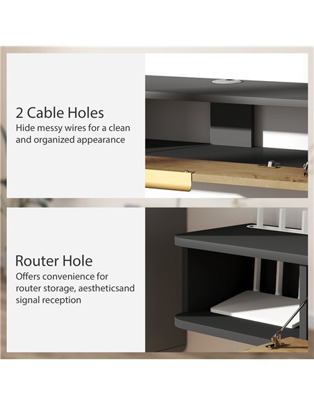 HOMCOM 120 cm Floating TV Stand with Storage - Charcoal Grey - pic 161783 | FastDaddyshop