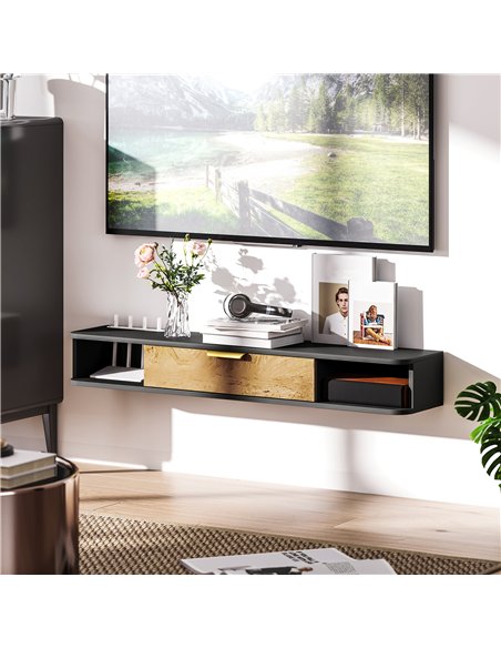HOMCOM 120 cm Floating TV Stand with Storage - Charcoal Grey - pic 161785 | FastDaddyshop