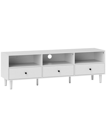 HOMCOM Multi-Storage Minimal TV Stand - White - pic 161787 | FastDaddyshop